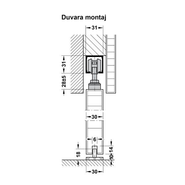 Hafele Sılent 40-A Kayar Kapı Seti