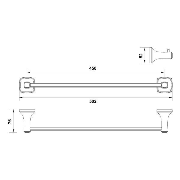 Hafele Uzun Havluluk Martin Duvara Monte 450mm Parlak Krom Renk