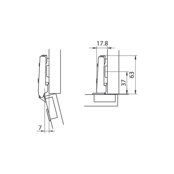 Hafele M.K. Alüminyum Kapak Menteşe Düz Vidalı