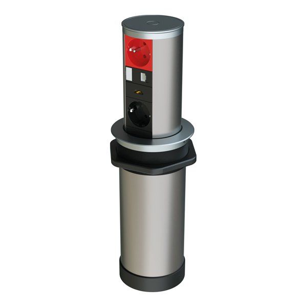 Hafele Priz Step 2 1 Priz/Ups/Cat6/HDMI Mat Krom Renk