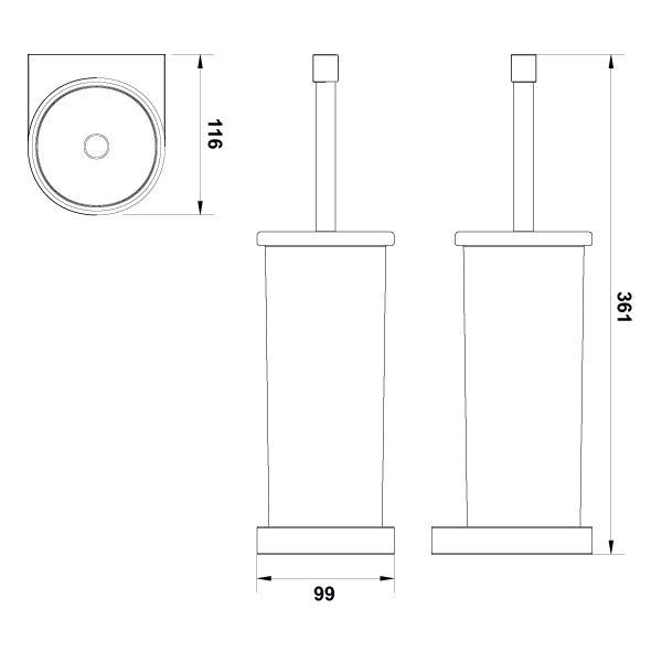 Hafele Tuvalet Fırçalığı Semple Yerden Parlak Krom Renk