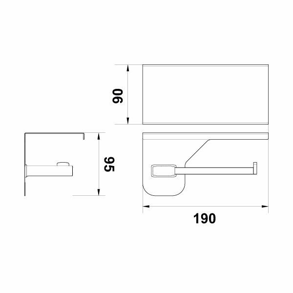 Hafele Tuvalet Kağıtlığı Plato Etajerli Duvara Monte Parlak Krom Renk