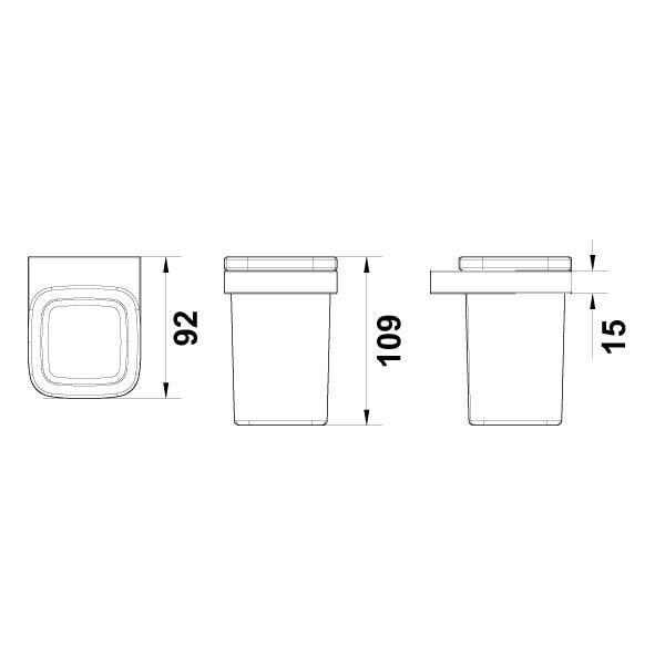 Hafele Diş Fırçalık Plato Duvara Monte Mat Siyah Renk