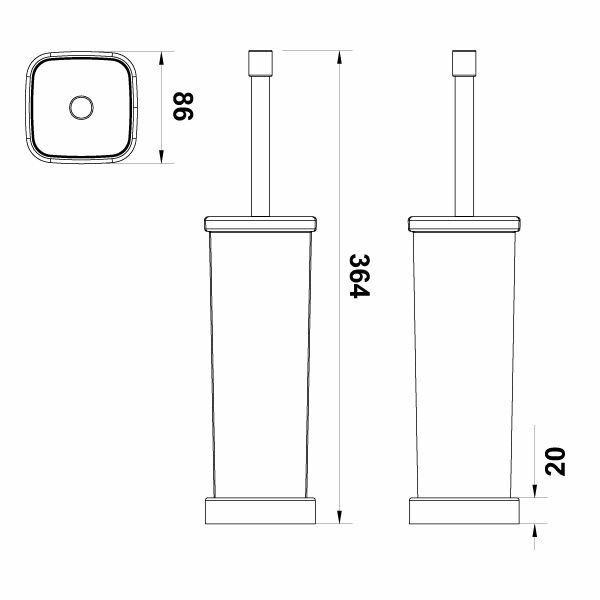 Hafele Tuvalet Fırçalığı Plato Yerden Mat Siyah Renk