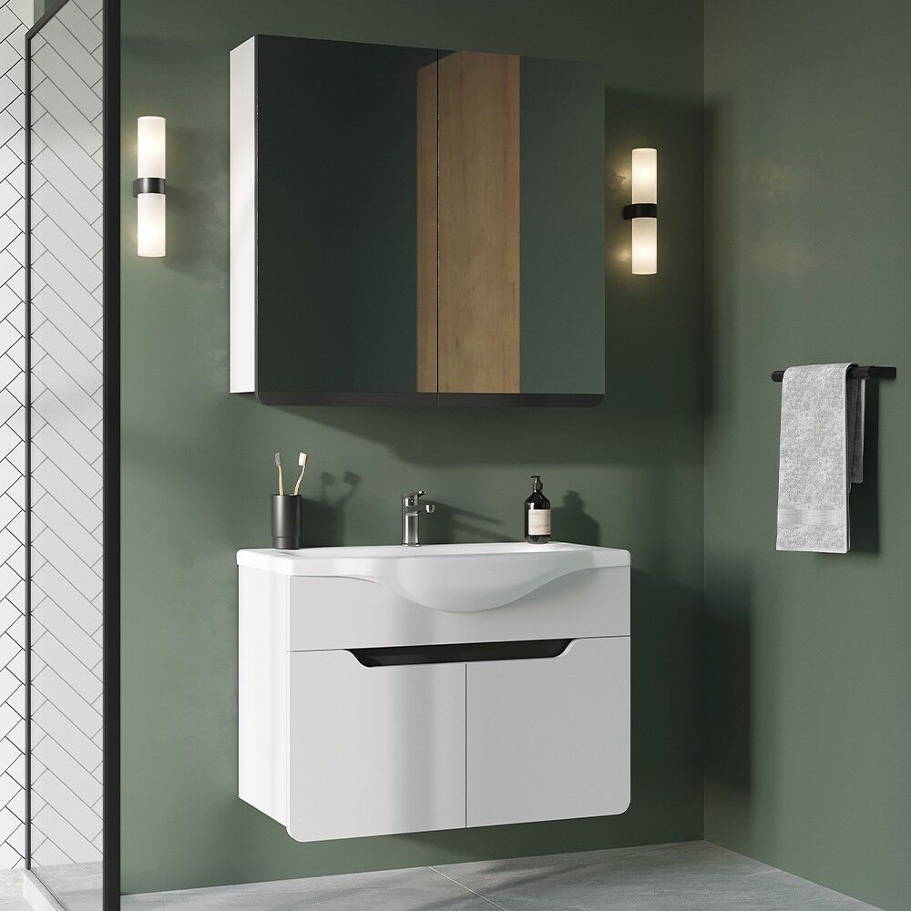 Teta Home Meksika 80 cm MDF Banyo Dolabı Seti