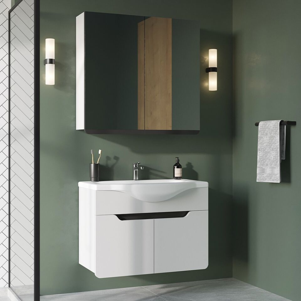 Teta Home Meksika 80 cm MDF Banyo Dolabı Seti