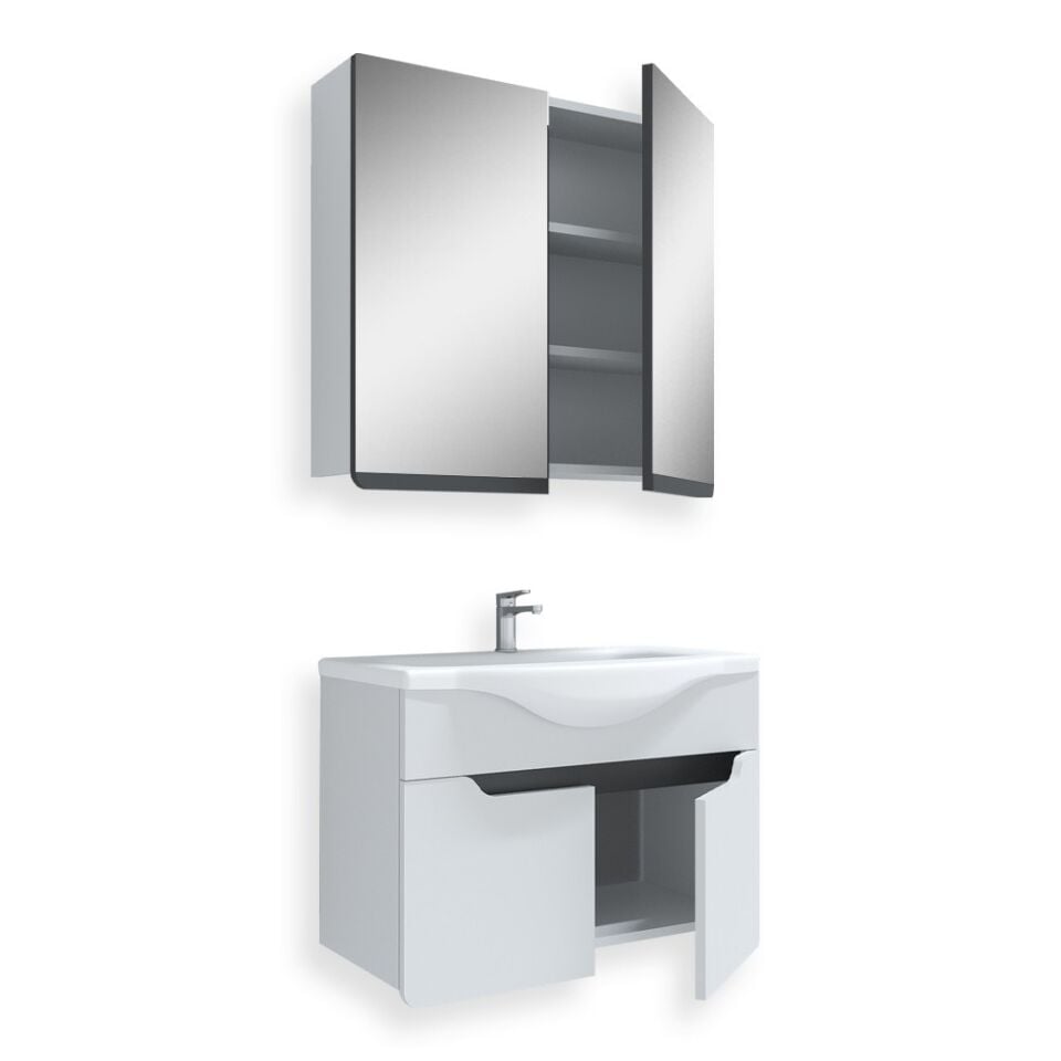 Teta Home Meksika 80 cm MDF Banyo Dolabı Seti