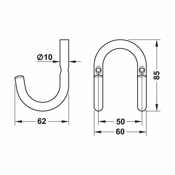 Hafele Raıly Askı Krom Mat 60X62X145Mm