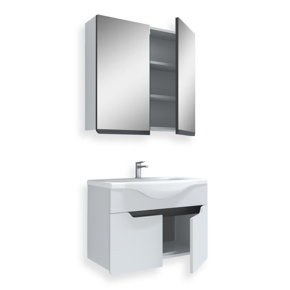 Teta Home Meksika 55 cm MDF Banyo Dolabı Seti