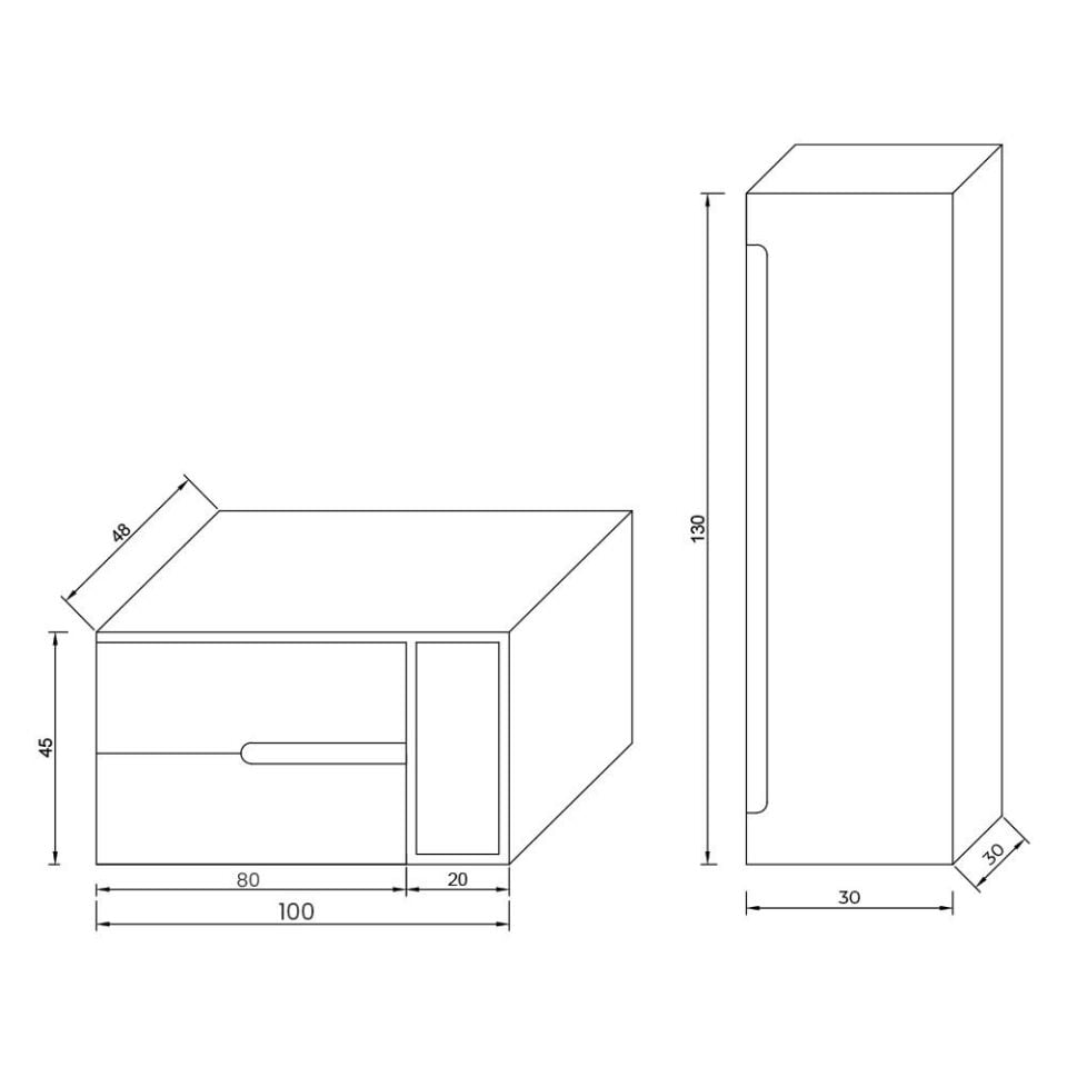 Teta Home Roza 100 cm MDF Banyo Dolabı Seti + Boy Dolabı