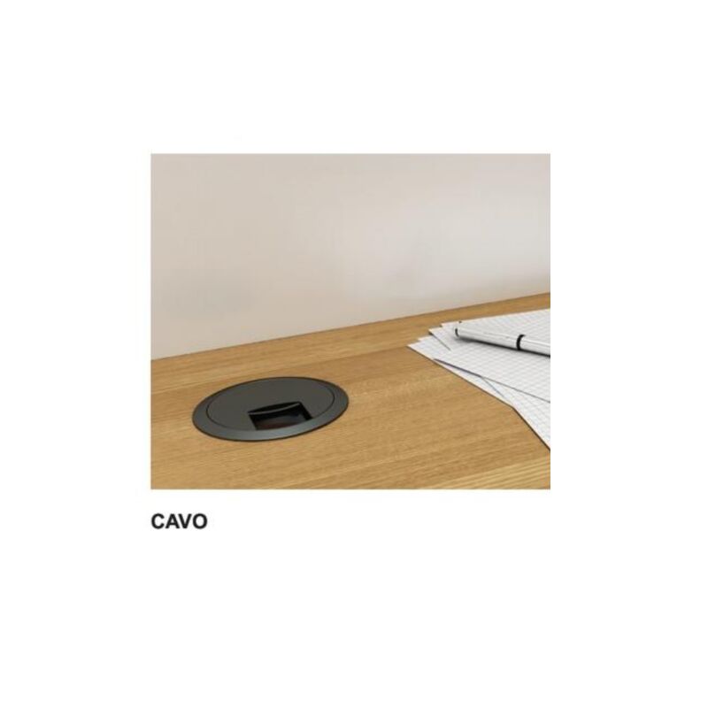 Hafele Cavo Plastik Fırçalı Kablo Kapağı Ø60mm, Mat Siyah Renk