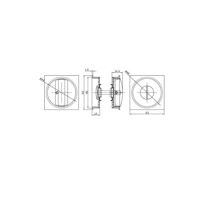 Hafele Square Wc Gömme Kulp, Mat Siyah Renk