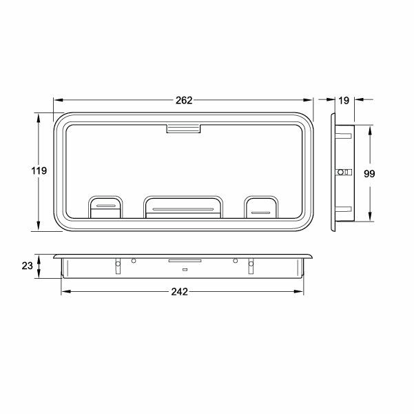 Hafele Tombo Kablo Kapağı 262x118mm, Açık Gri Renk