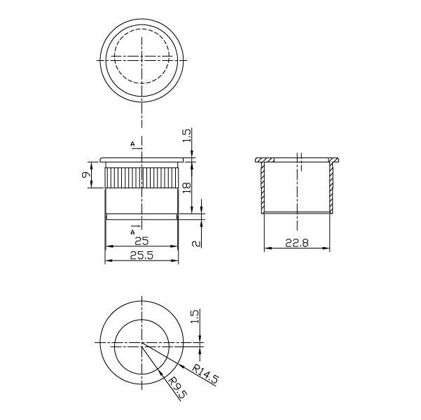Hafele POCKET Gizli Kulp yuvarlak parlak pirinç
