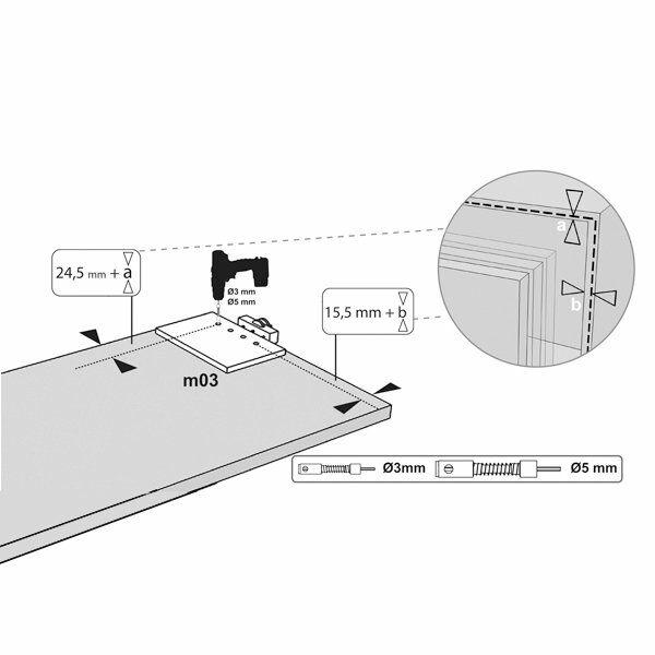 Hafele Free Flap/Up/Swing/Fold Kapak Şablonu