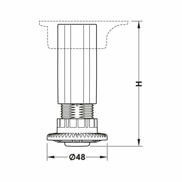 Hafele Axilo 48 Vidalı Baza Ayağı 100mm
