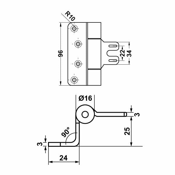 Hafele Menteşe binili sac kasa/ahşap kanat 80kg