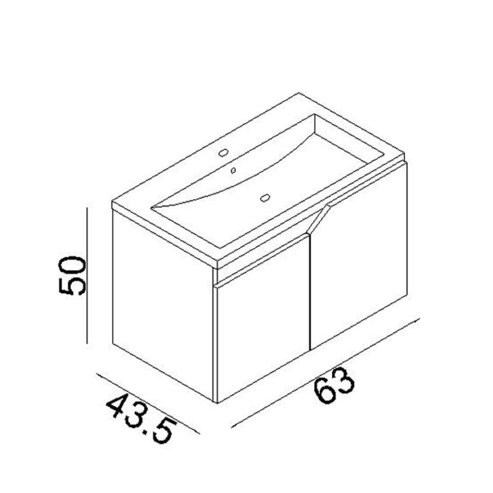 Teta Home Napoli 65 Cm Mdf Banyo Lavabolu Alt Dolap