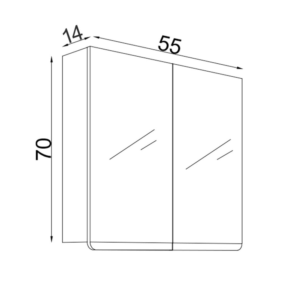 Teta Home Meksika 55 cm MDF Banyo Aynalı Üst Dolap