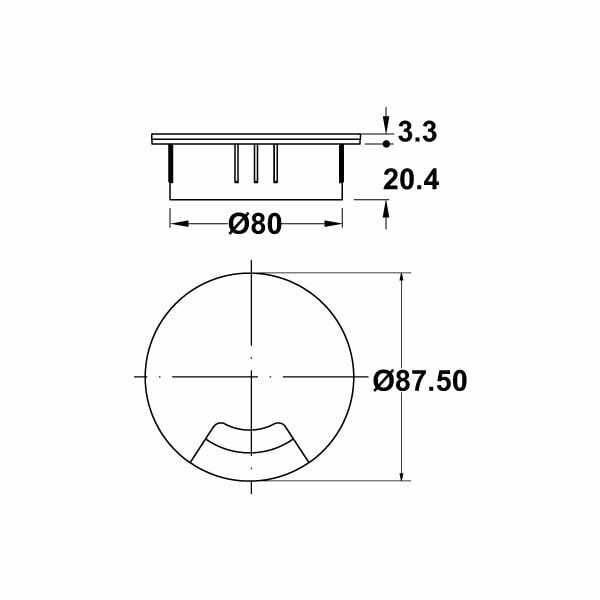 Hafele Mino Plastik Kablo Kapağı Ø80mm, Gri Renk