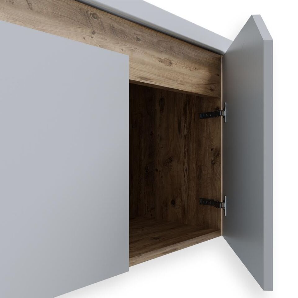 Teta Home Napoli 65 cm MDF Banyo Lavabolu Alt Dolap Atlantik Çam-Beyaz