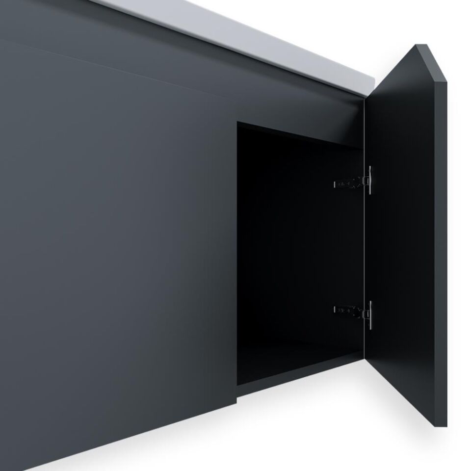 Teta Home Napoli 65 cm MDF Banyo Lavabolu Alt Dolap Antrasit