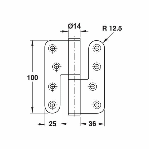 Hafele Yaprak menteşe p.çelik mat 201 100mm sol