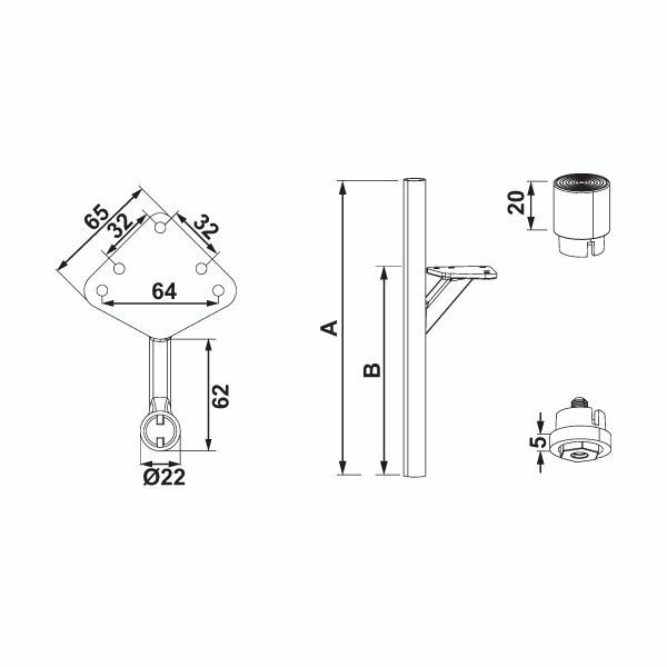 Hafele Lungo Mobilya Ayağı, Mat Siyah 250 mm