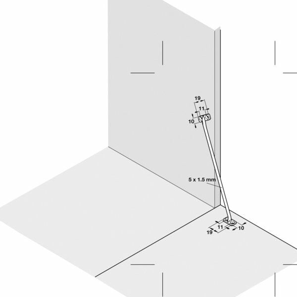 Hafele Çelik Sağ Yön Sınırlayıcı 15cm, Nikel Renk