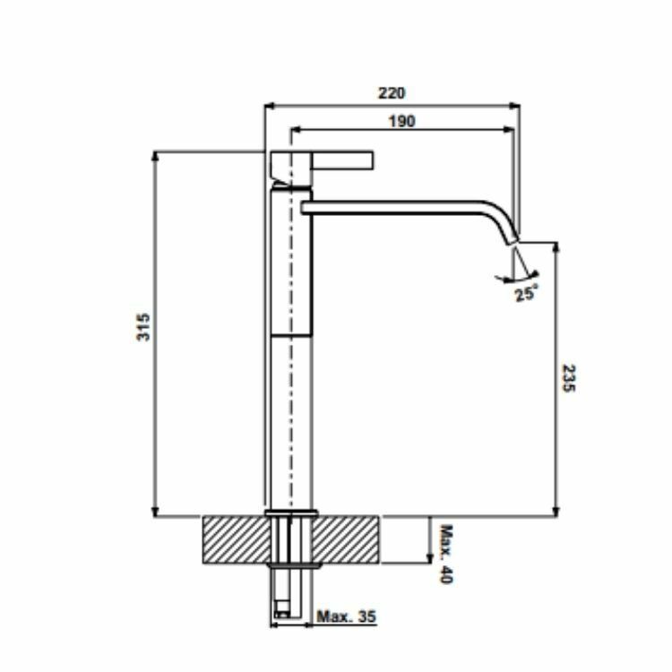 Hafele Yüksek Lavabo Bataryası Fonte Parlak Krom
