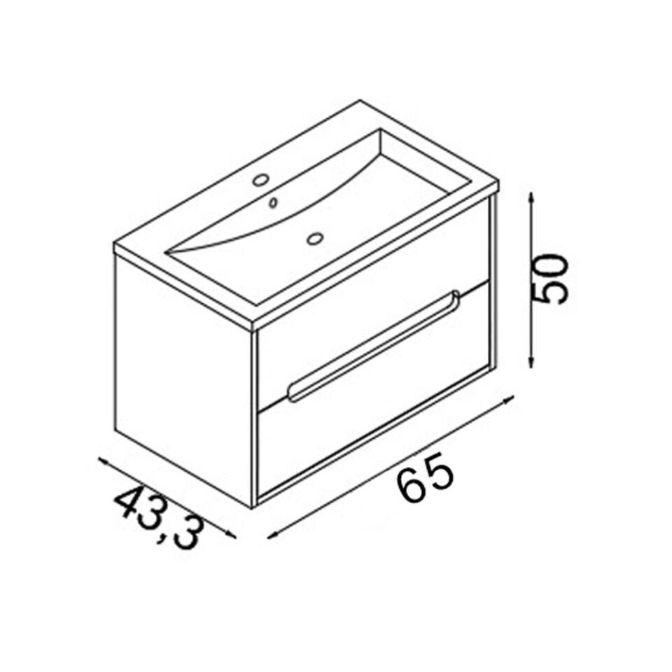 Teta Home Madrid 65 cm MDF Banyo Lavabolu Alt Dolap