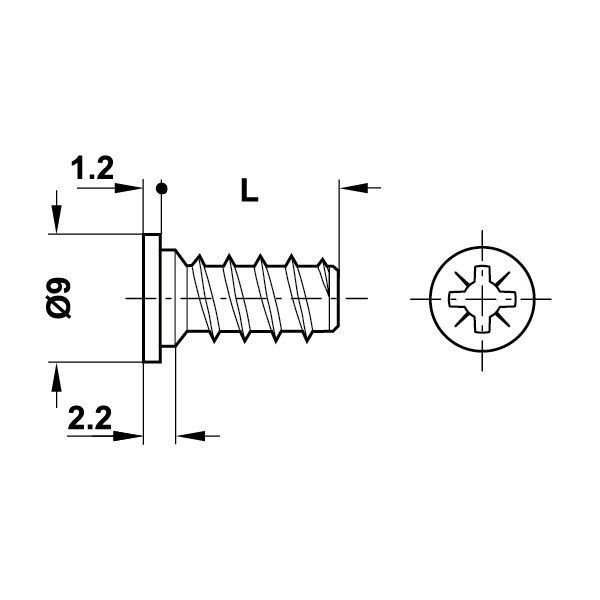 Hafele Varianta Silindir Başlı Vida 5/10,5mm (5000 Adet), Galvaniz