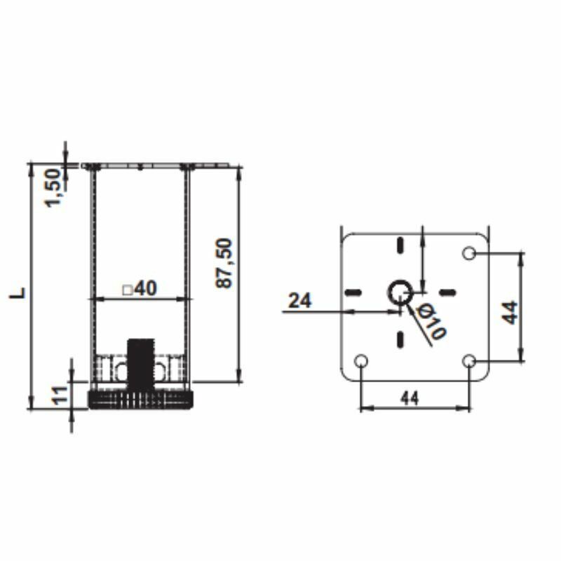 Hafele Mobilya Ayağı Ares 2 40x200mm Mat Krom Renk