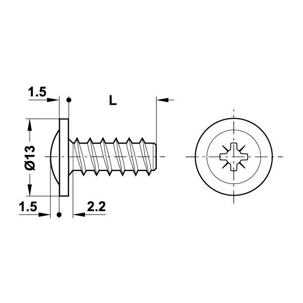 Hafele Klape Bağlantı Vidası 6,2x13,5mm (200 Adet), Galvaniz