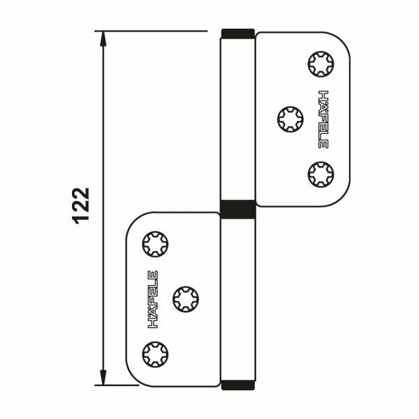 Hafele Cerman Çelik Yaprak Menteşe 120x2,5mm Mat Siyah Renk