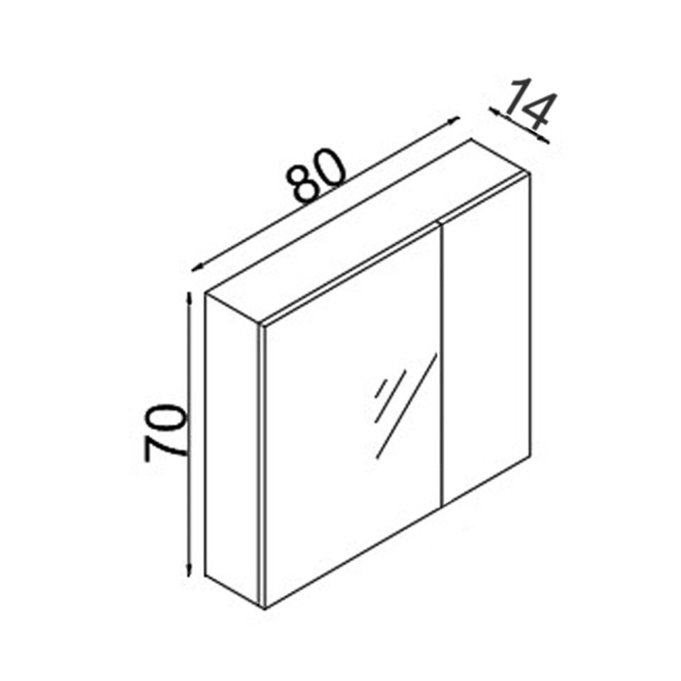 Teta Home Yalova 80 cm Mdf Banyo Aynalı Üst Dolap
