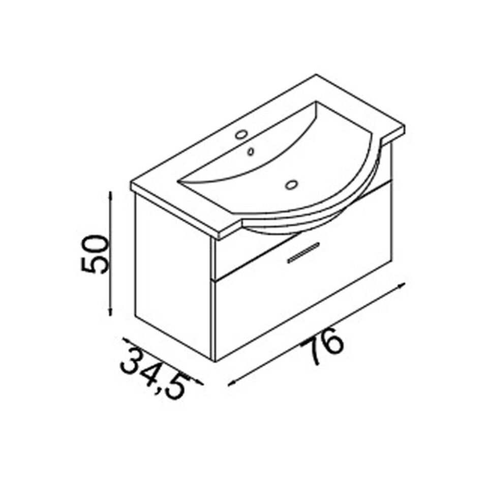 Teta Home Eko 80 cm Mdf Banyo Lavabolu Alt Dolap