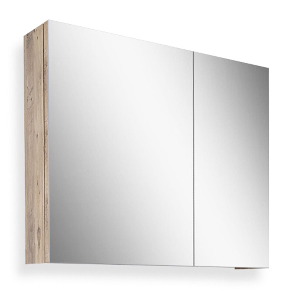 Teta Home Yalova 80 cm Mdf Banyo Aynalı Üst Dolap Atlantik Çam