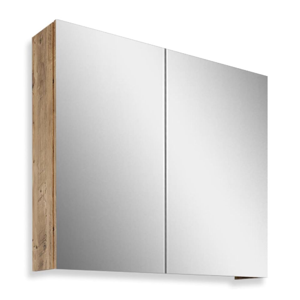 Teta Home Yalova 80 cm Mdf Banyo Aynalı Üst Dolap Atlantik Çam