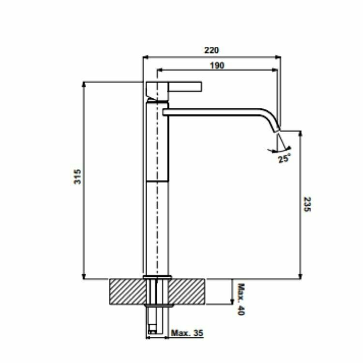 Hafele Yüksek Lavabo Bataryası Fonte Mat Siyah