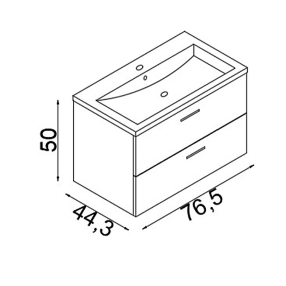 Teta Home Batum 80 cm Mdf Banyo Lavabolu Alt Dolap