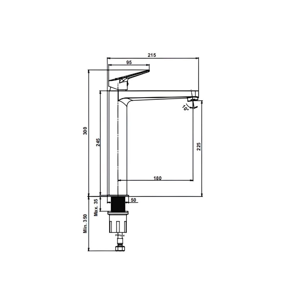 Hafele Yüksek Lavabo Bataryası Vog Parlak Krom