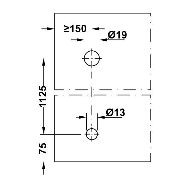 Hafele Çekme Kol Ph 2139 1500cm Paslanmaz Çelik Mat
