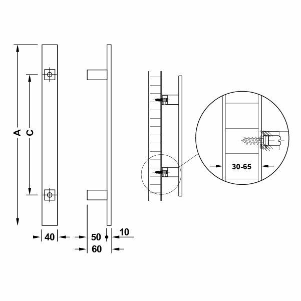 Hafele Çekme Kol Cosimo 450mm Antik Bronz