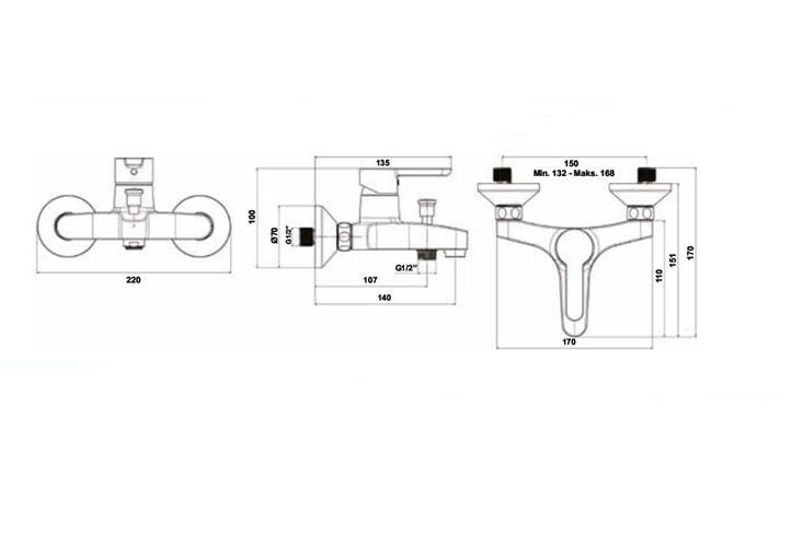 Hafele Banyo Bataryası Dolce Duvara Monte Parlak Krom