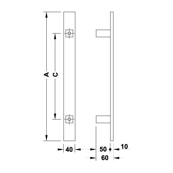 Hafele Çekme Kol Cosimo 450mm Mat Siyah