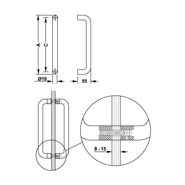 Hafele Çekme Kol Bodo 244cm Paslanmaz Çelik