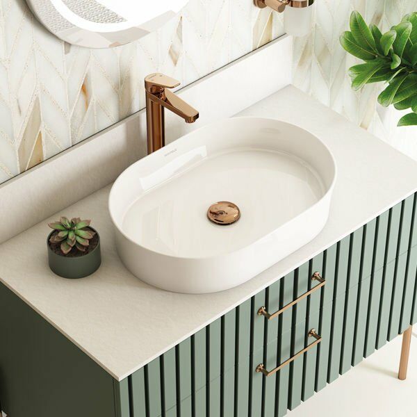 Hafele Banyo Lavabosu Bonita O 549x380mm Parlak Beyaz Renk