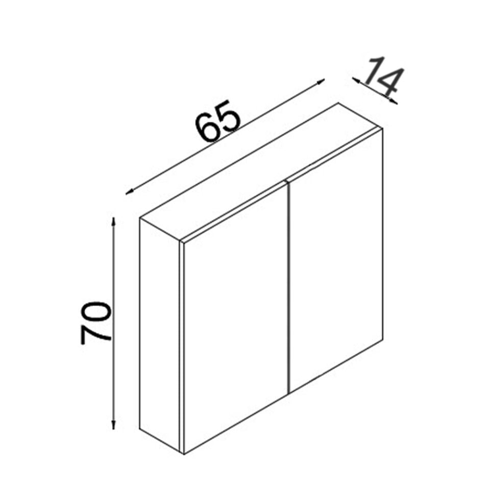 Teta Home Tokyo 65 cm MDF Banyo Aynalı Üst Dolap