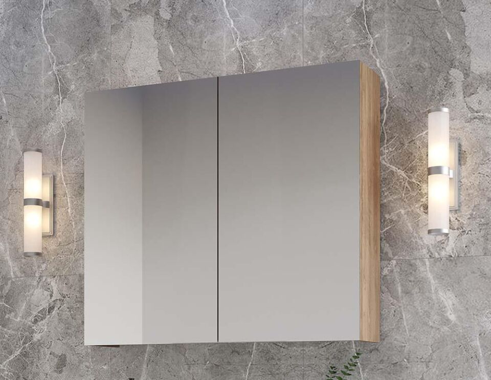 Teta Home Tokyo 65 cm MDF Banyo Aynalı Üst Dolap Kafkas Meşe